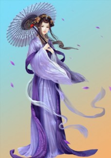 手绘古装美女