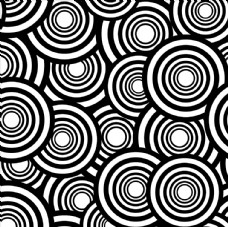 方圆黑白圆圈四方连续底纹