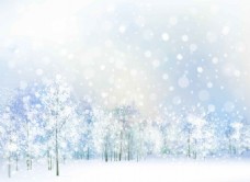 冬天雪景冬天唯美雪景插画