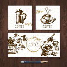 咖啡杯手绘时尚咖啡插画