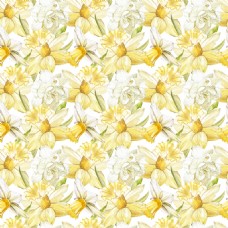 白色花白黄色清新小碎花透明素材