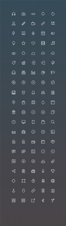 网页设计网页UI白色线性icon图标设计