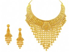 印度风格黄金项链吊坠免抠png透明素材