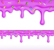 紫色冰淇淋卡通矢量素材