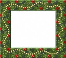 形色边框绿色方形圣诞边框免抠png透明素材