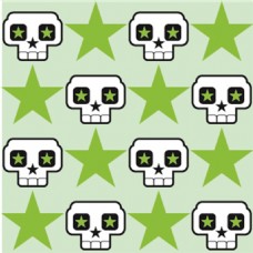 绿色方形骷髅星星图案矢量素材