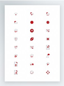 红色调生活运动图标集