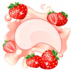 手绘新鲜草莓水果背景