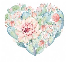 爱心图案爱心花卉透明装饰图案