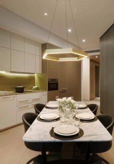 厨房设计120平米大户型婚房厨房用餐厅整体设计图