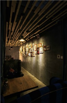 工艺风咖啡厅走廊效果图