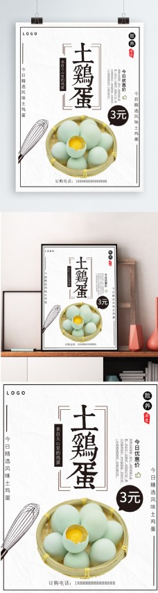 土鸡蛋柴鸡蛋海报