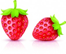 平面设计红色手绘草莓卡通矢量素材