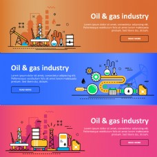 扁平创意工业石油插画