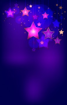 紫色梦幻五角星背景素材