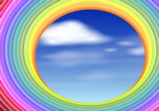 彩虹圆圈矢量素材