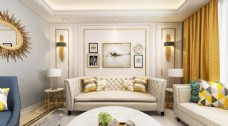 沙发背景墙190平米大户型欧式风格客厅设计效果图