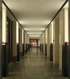 现代时尚大气酒店走廊粉色装饰工装装修图
