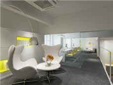 现代办公现代简欧风格办公室会客室装修效果图