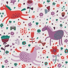 清新天马行空浅紫色底色动物壁纸图案装饰