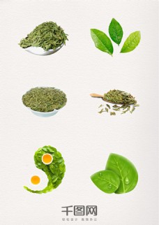 绿色叶子茶叶绿茶叶图案
