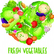 彩色手绘蔬菜水果卡通矢量素材