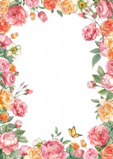 装饰花边手绘花卉边框装饰图案