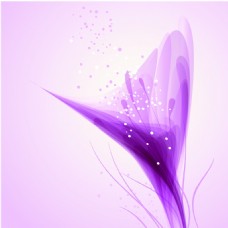 紫色线条花卉矢量素材