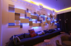 ktv酒吧包间沙发背景墙设计效果图
