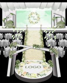 白绿色婚礼异造型婚礼
