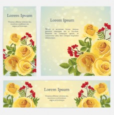 黄玫瑰植物插画