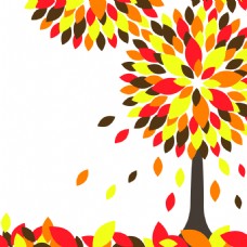 彩色抽像的大树插画