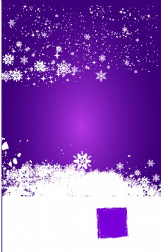 紫色雪花背景素材