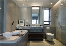 现代室内现代简约室内卫生间洗手台效果图