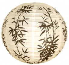 圆形形图案中国风圆形竹叶图案灯笼素材