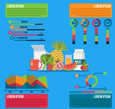 食品背景食品信息图表蓝色背景