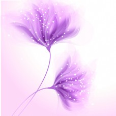 清新紫色芦苇卡通矢量素材