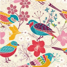 喜庆艳色鸟类壁纸图案装饰设计