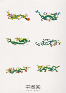 SPA插图中国龙水彩临摹彩色插图
