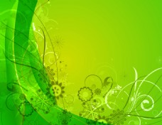春天绿色花纹艺术背景矢量素材