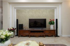 客厅美式电视背景装修效果图