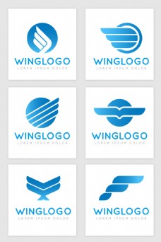 科技标识logo公司标志标识蓝色科技翅膀飞行