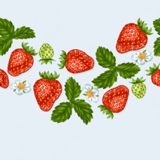 新鲜草莓水果插画