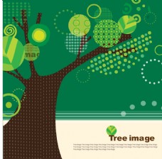 绿色抽像大树插画