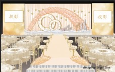 室内设计香槟色婚礼舞台psd效果图