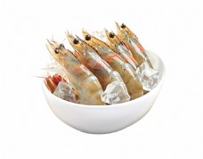 食材海鲜一碗冰块虾海鲜食物美味动物素材