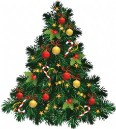 漂亮装饰圣诞树免抠png透明素材