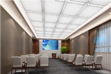 新风尚新中式风格现代型会议室装修效果图