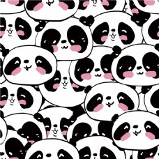 可爱熊猫大头像壁纸图案装饰设计
