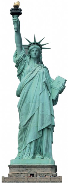 神像自由女神雕像正面图免抠png透明素材